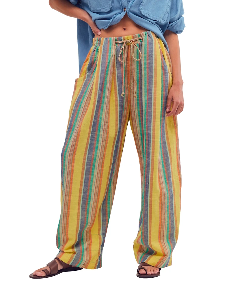 Free People Juniors' Striped Wide-Leg Pants