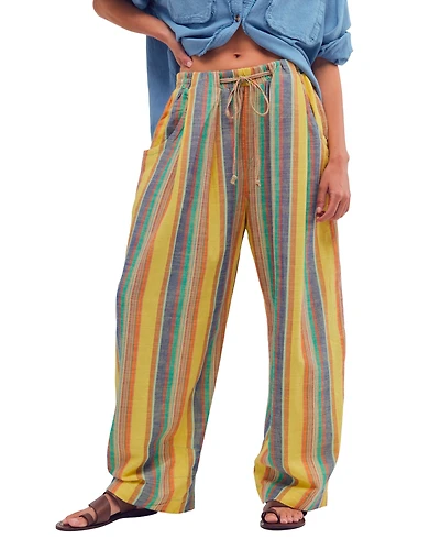 Free People Juniors' Striped Wide-Leg Pants