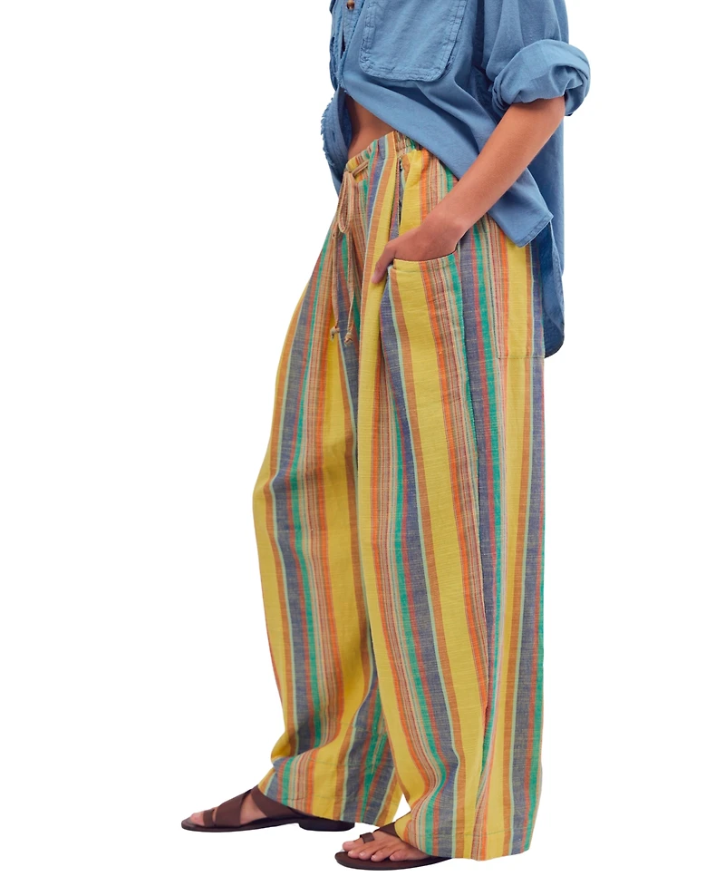 Free People Juniors' Striped Wide-Leg Pants