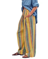 Free People Juniors' Striped Wide-Leg Pants