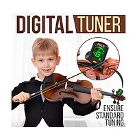 Pyle 4/4 Student Violin Kit - Plywood Violin with Tuner, Extra Strings, Shoulder Rest, and Case (PGVILN14)