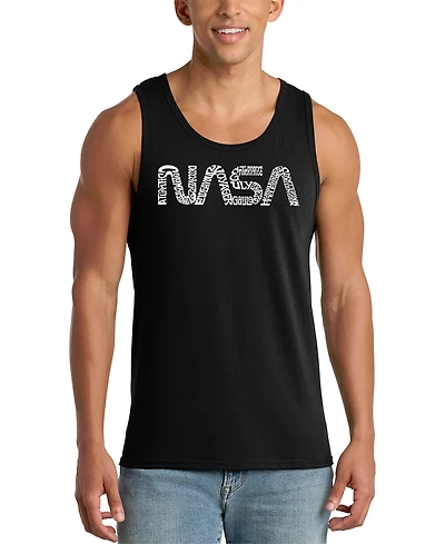 La Pop Art Men's Nasa Logo Typography Graphic Tank Top