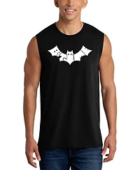 La Pop Art Men's Bat Silhouette Word Graphic Tank Top