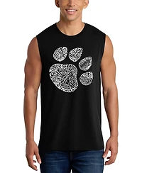 La Pop Art Men's Paw Print Typography Graphic Tank Top