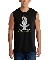 La Pop Art Men's Christmas Dinosaur T-Rex-Shaped Tank Top