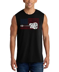 La Pop Art Men's America Rock Word Graphic Tank Top