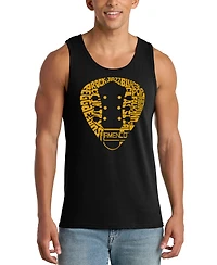 La Pop Art Men's Electric Guitar Neck Circular Word Graphic Tank Top