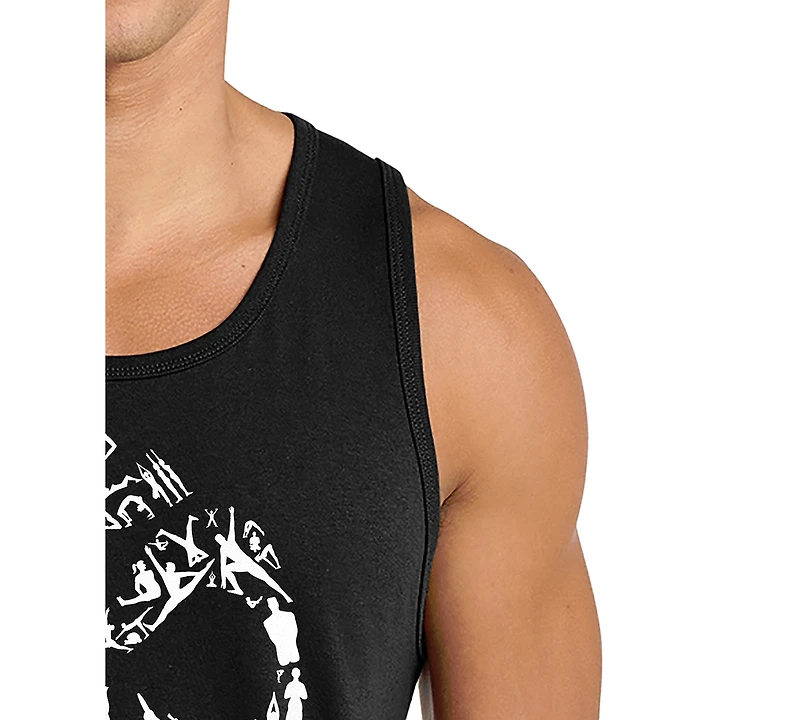 La Pop Art Men's Om Symbol Spiritual Typography Word Graphic Tank Top
