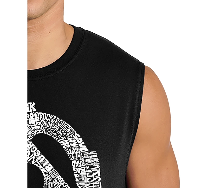 La Pop Art Men's Genres of Music Word Tank Top