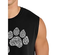 La Pop Art Men's Dog Paw Prints Graphic Tank Top