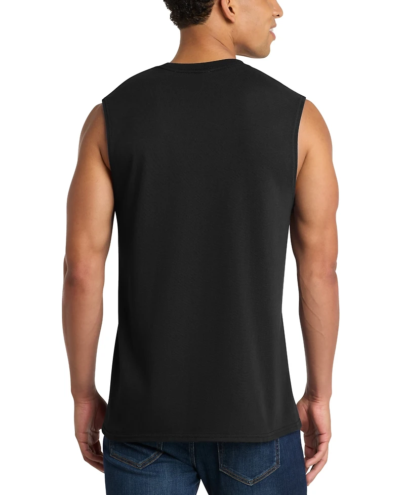 La Pop Art Men's Skull with Headphones Music Word Graphic Tank Top