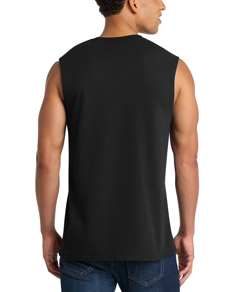 La Pop Art Men's Santa Beard Hat Christmas Word Graphic Tank Top