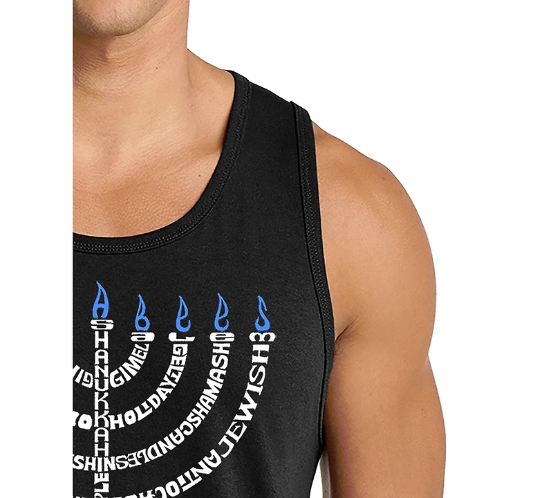 La Pop Art Men's Hanukkah Theme Word Tank Top