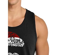 La Pop Art Men's Santa Face Word Tank Top