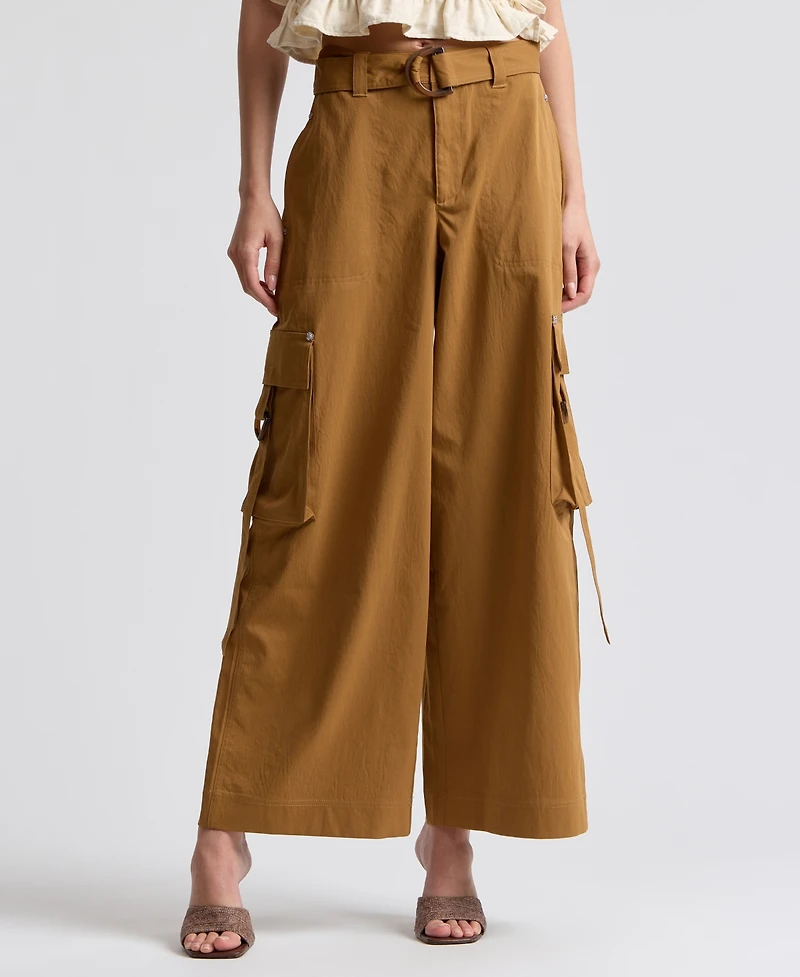 Avec Les Filles Women's Mid-Rise Wide-Leg Pants