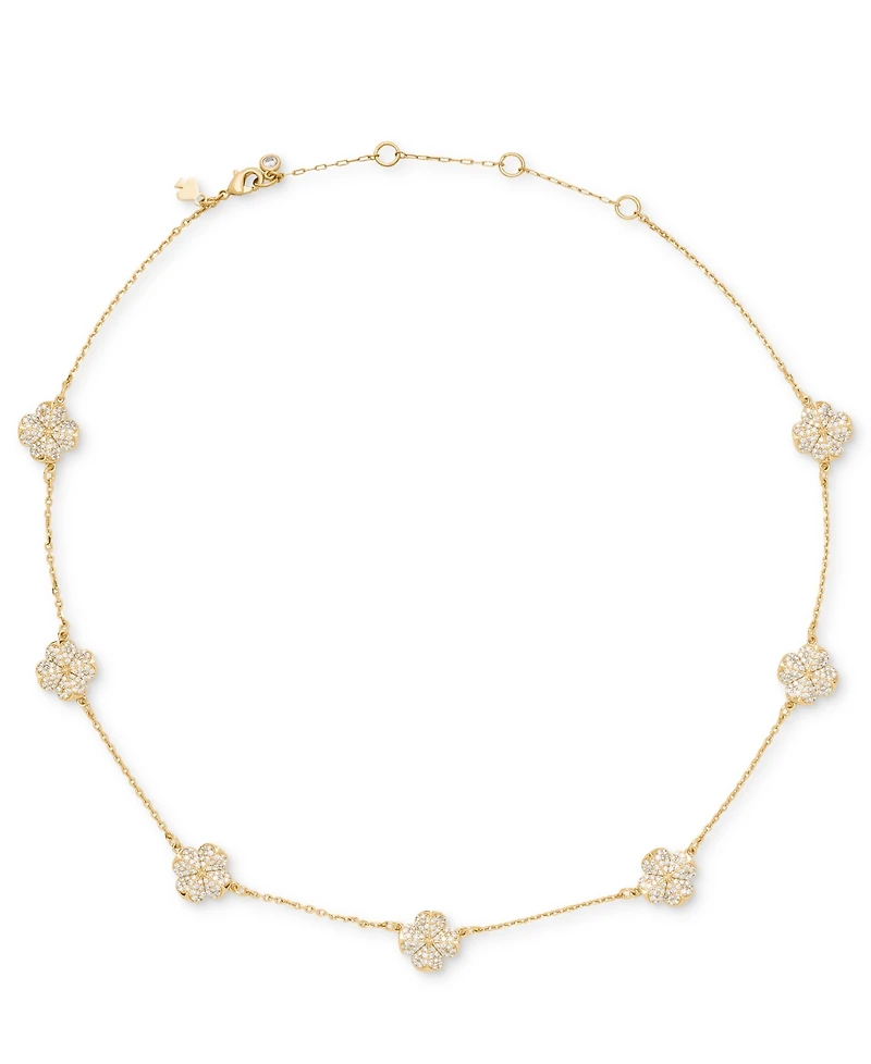kate spade new york Gold-Tone Flower Pave Scatter Necklace