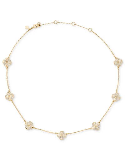 kate spade new york Gold-Tone Flower Pave Scatter Necklace