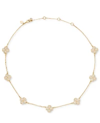 kate spade new york Gold-Tone Flower Pave Scatter Necklace