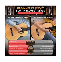 Pyle 30" 6-String Classical Acoustic Guitar for Beginners & Adults with Accessory Kit, Natural Finish