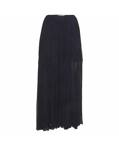 Pre-Owned Chloe Women's Crinkle Chiffon Tiered Maxi Skirt