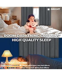 Superior Solid Classic Modern Wrinkle Resistant Room Darkening 8-Piece Curtain Set with Grommet Header Top, 42" X 63"