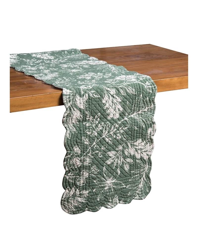 C&F Home Everview Sage Botanical Quilted Table Runner 14" x 51