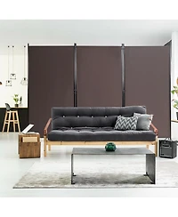 sumyeg 6-Foot 3-Panel Folding Room Divider with Durable Hinges and Steel Base