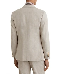 Reiss Men's Cheltenham Tailored-Fit Linen-Cotton Single-Breasted Check Blazer