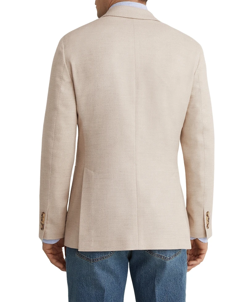 Reiss Men's ManciTailored-Fit Double-Breasted Herringbone Blazer