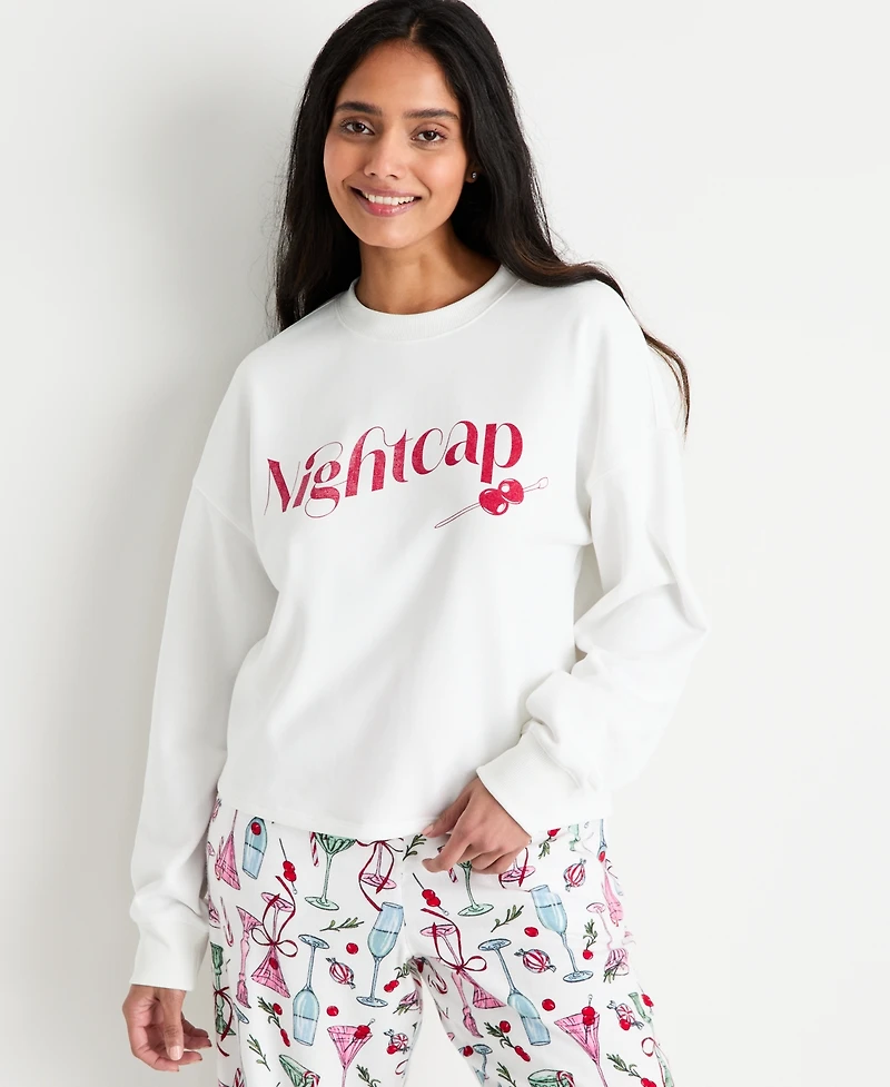 State of Day Women's Nightcap French Terry Graphic Sweatshirt, Macy's Exclusive