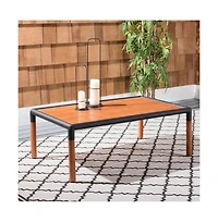Safavieh Tommy Metal and Wood Outdoor Coffee Table