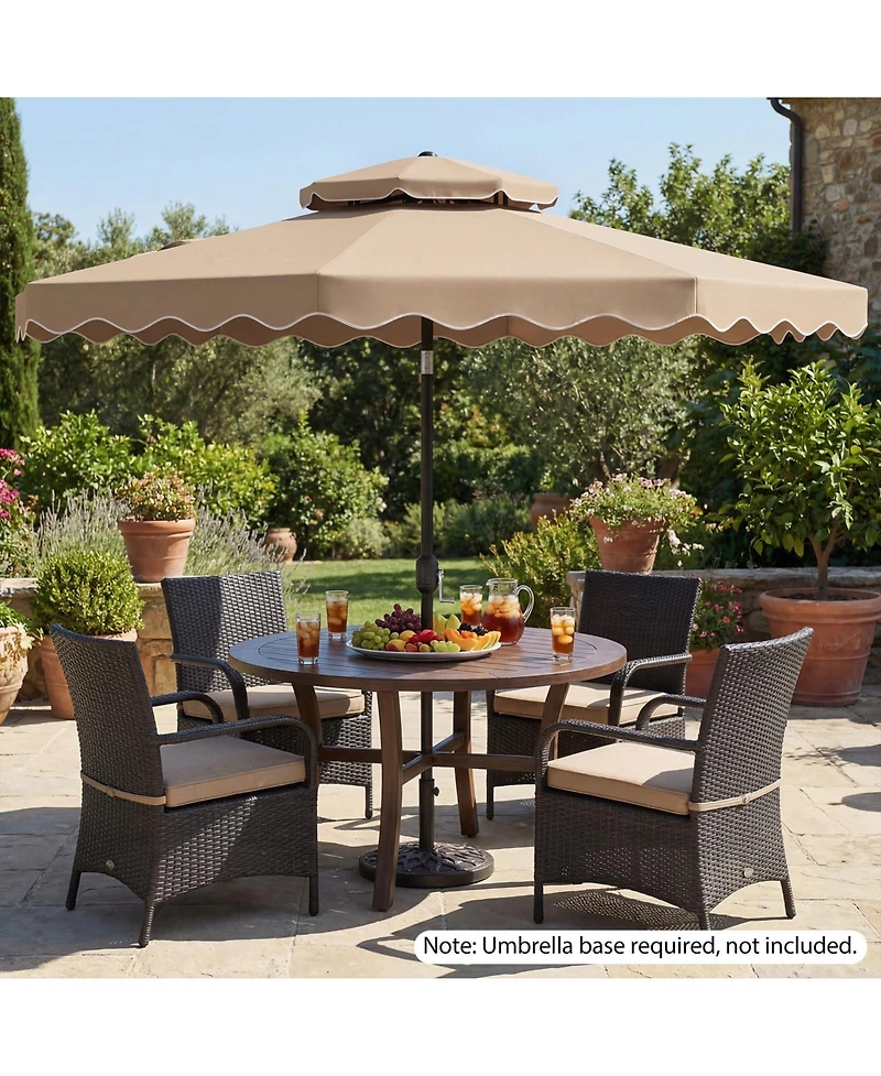 Gymax 9 Feet Patio Umbrella With Push Button Tilt And Crank 2-Tier Vented Top 8 Metal Ribs
