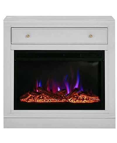 Amren 32" Wood Drawer Open Base with Fireplace Insert