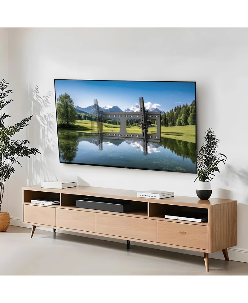 Unho Low Profile Tv Mount, 30-86 Inch, 60kg, 15 degrees Tilt, Vesa up to 800x400