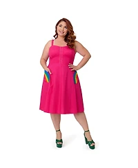 Unique Vintage Plus 1950s Sleeveless Swing Dress