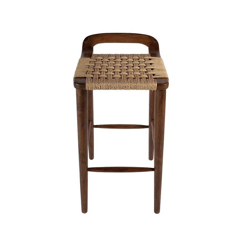 Butler Specialty Luna 30 in. Seat Height Wood and Jute Woven Low Back Counter Stool