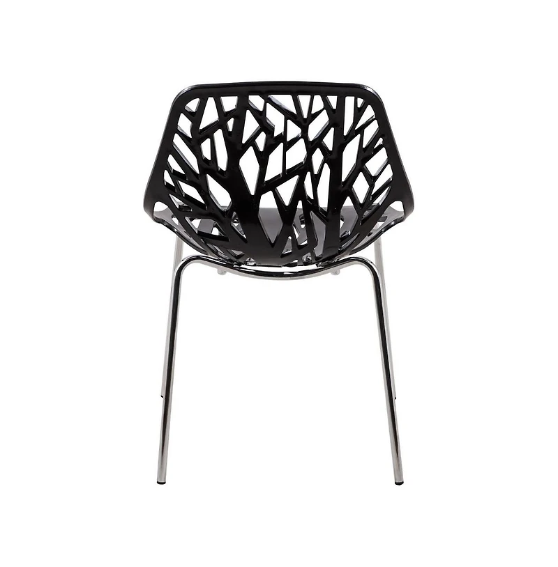LeisureMod Modern Asbury Dining Chair w/ Chromed Legs