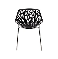 LeisureMod Modern Asbury Dining Chair w/ Chromed Legs