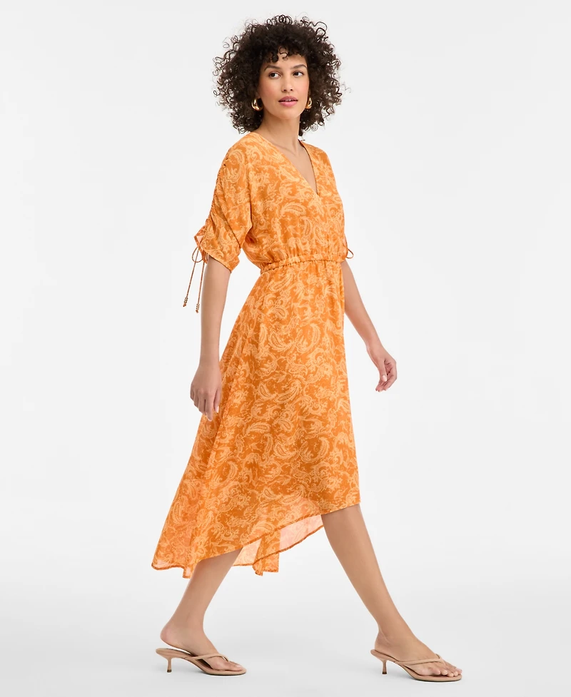I.n.c. International Concepts Women's Short-Sleeve Printed Faux Wrap Dress, Macy's Exclusive