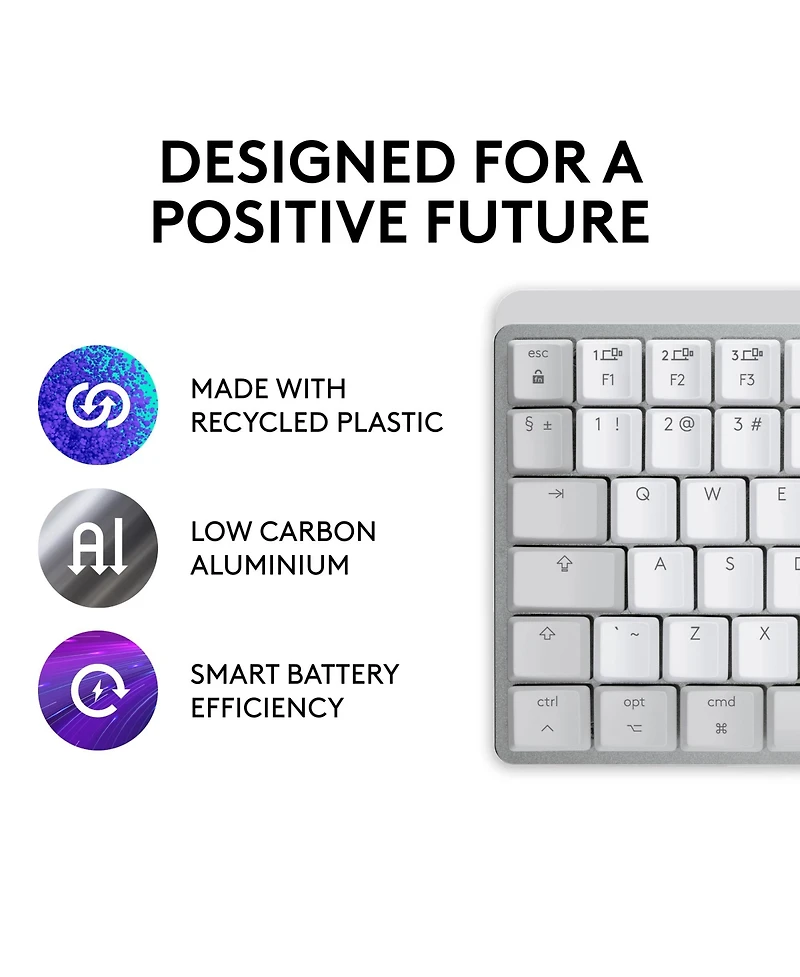 Logitech Mx Mechanical Mini for Mac Wireless Keyboard: Low-Profile Performance Tactile Quiet Keys, Backlit, Bluetooth, Usb-c, Apple/iPad