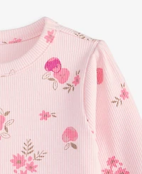 First Impressions Baby Girls' Mix & Match Long-Sleeve Apple-Print Peplum T-Shirt, Macy's Exclusive