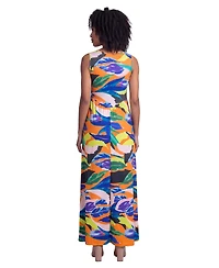 24seven Comfort Apparel Petite Essential Floral Print Maxi Dress