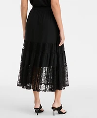 I.n.c. International Concepts Women's Lace-Trim Tiered Midi Skirt, Macy's Exclusive