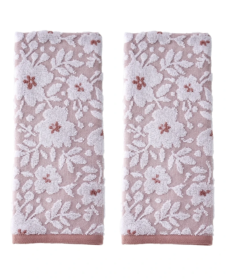 Skl Home Floral Jacquard 2-Pc. Hand Towel Set