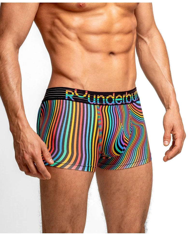 Rounderbum Men's Waveform Pride Padded Boxer Trunk