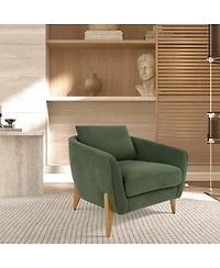 Streamdale Modern Upholstered Accent Chair with Back Pillow