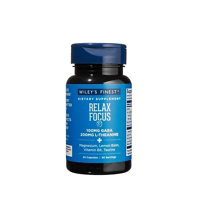 Wiley s Finest Relax Focus - Daily Supplement for Stress Support - Contains L-Theanine, Gaba, Vitamin B6 and Magnesium