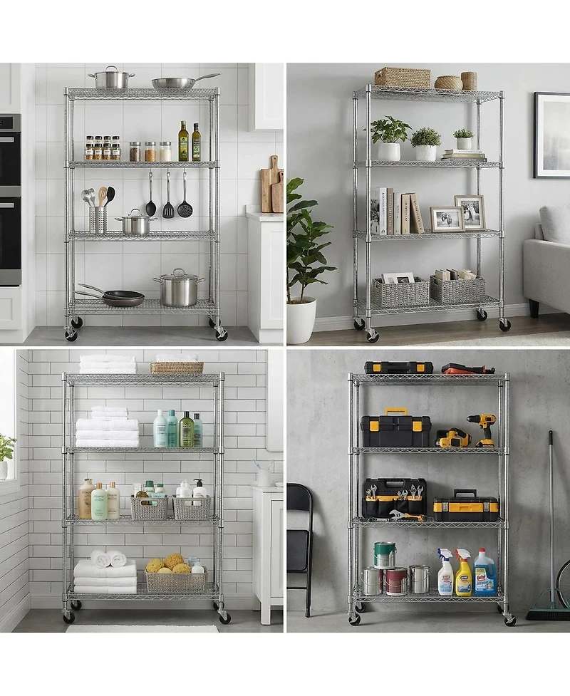 Streamdale Furniture 4-Tier Adjustable Heavy-Duty Wire Shelving Unit