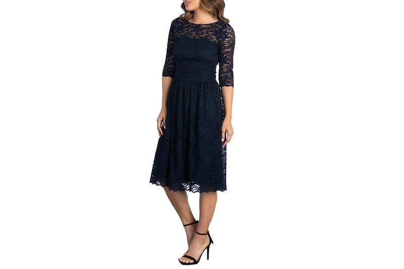 Kiyonna Women's Luna Lace Cocktail Midi Dress