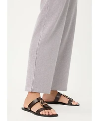 Olsen Women's Anna Fit Wide Leg Seersucker Pant